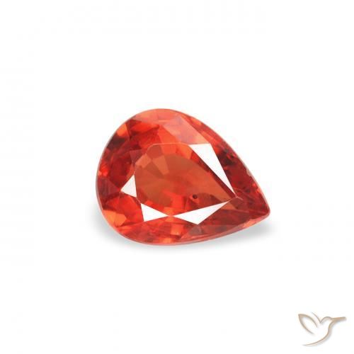 Saphir Rouge intense naturelle En forme de poire, 0.38 ct, VS