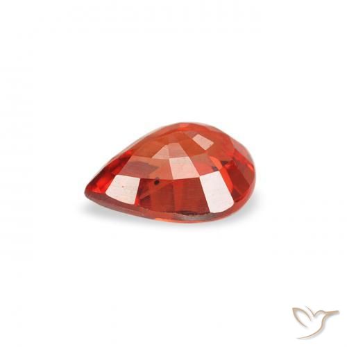 Saphir Rouge intense naturelle En forme de poire, 0.38 ct, VS