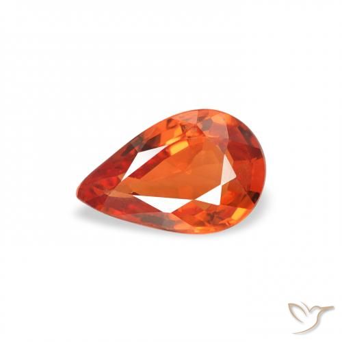 0.44ct Naturel Orange rougeâtre Saphir, En forme de poire, VS