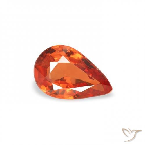 Saphir Orange rougeâtre naturelle En forme de poire, 0.44 ct, VS