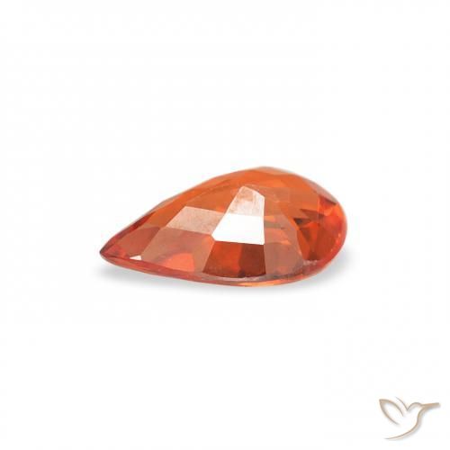 Saphir Orange rougeâtre naturelle En forme de poire, 0.44 ct, VS