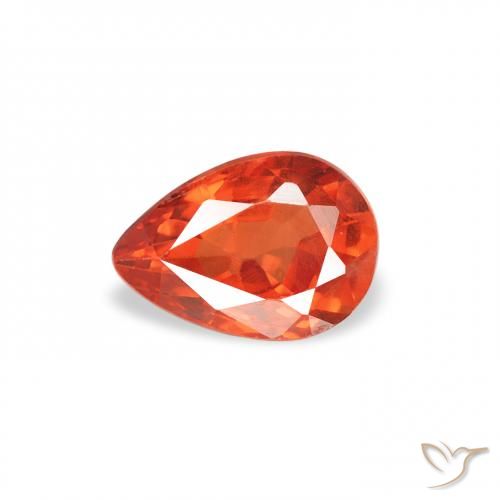 0.60ct Naturel Orange feu Saphir, En forme de poire, VS
