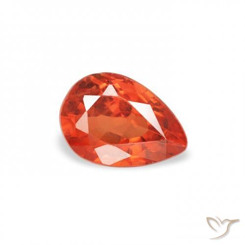 Saphir Orange feu naturelle En forme de poire, 0.60 ct, VS