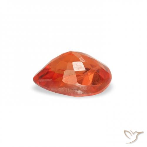 Saphir Orange feu naturelle En forme de poire, 0.60 ct, VS
