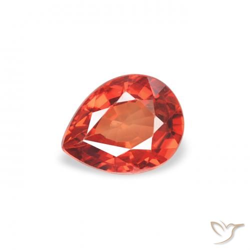 Saphir Orange moyen naturelle En forme de poire, 0.42 ct, VS