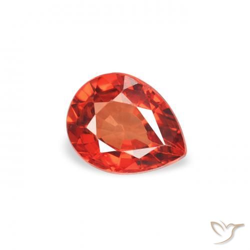 Saphir Orange moyen naturelle En forme de poire, 0.42 ct, VS