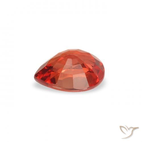Saphir Orange moyen naturelle En forme de poire, 0.42 ct, VS