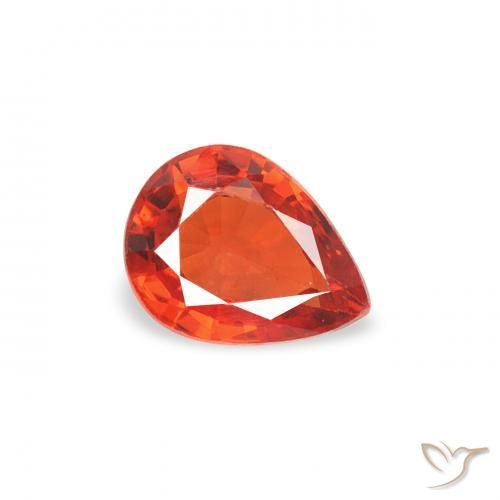 Saphir Ambre orange naturelle En forme de poire, 0.44 ct, VS