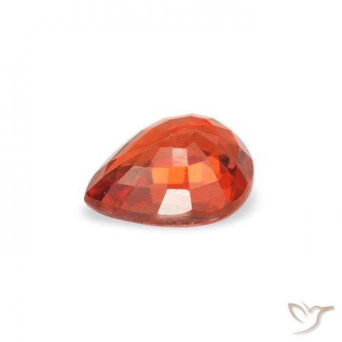 Saphir Ambre orange naturelle En forme de poire, 0.44 ct, VS