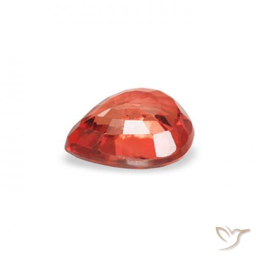 Saphir Rouge intense naturelle En forme de poire, 0.49 ct, VS