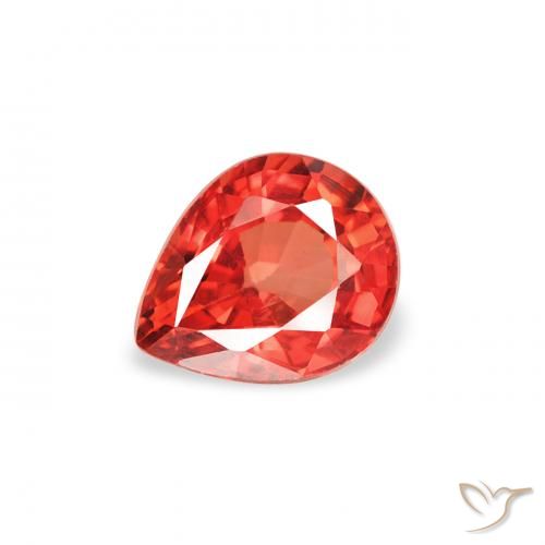 0.49ct Naturel Rouge intense Saphir, En forme de poire, VS