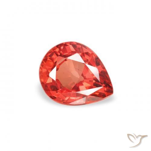 Saphir Rouge intense naturelle En forme de poire, 0.49 ct, VS