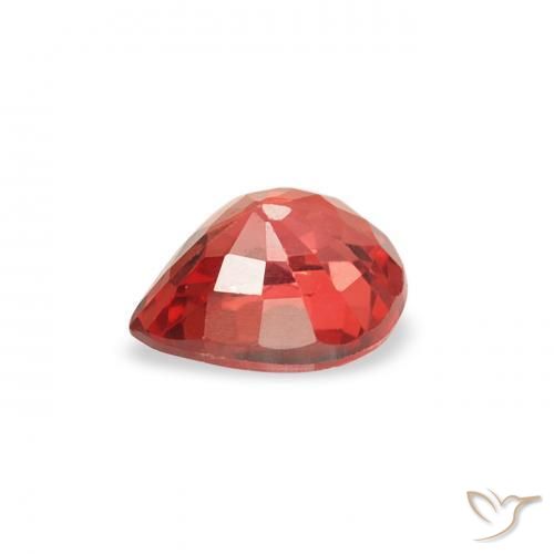 Saphir Rouge intense naturelle En forme de poire, 0.49 ct, VS