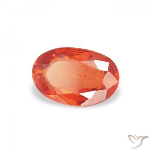 Saphir Orange moyen naturelle ovale, 0.67 ct, VS
