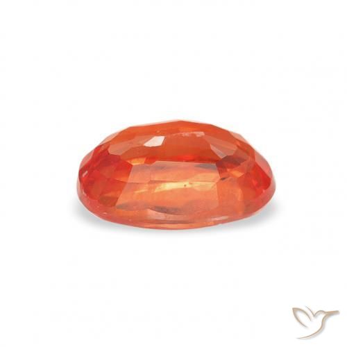 Saphir Orange moyen naturelle ovale, 0.67 ct, VS