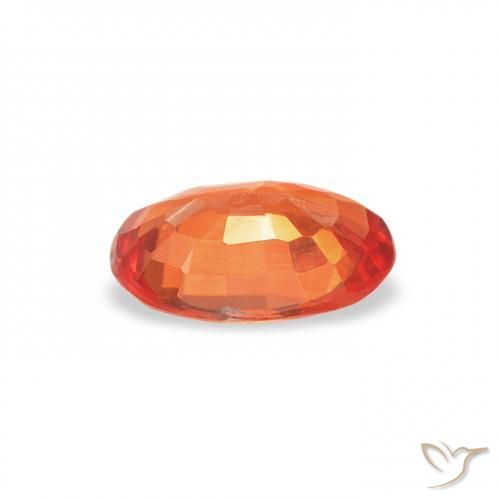 Saphir Orange feu naturelle ovale, 0.56 ct, VS