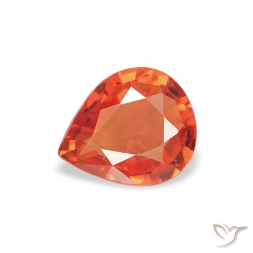 Saphir Orange moyen naturelle En forme de poire, 0.68 ct, VVS