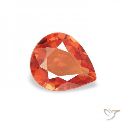 Saphir Orange moyen naturelle En forme de poire, 0.68 ct, VVS