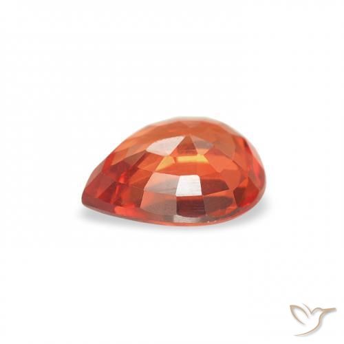 Saphir Orange rougeâtre naturelle En forme de poire, 0.67 ct, VVS