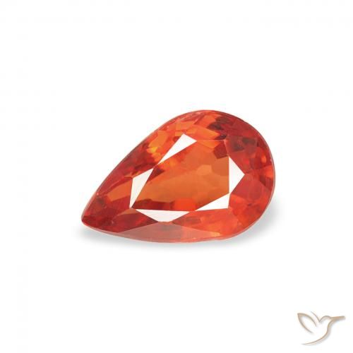 Saphir Orange rougeâtre naturelle En forme de poire, 0.50 ct, VS