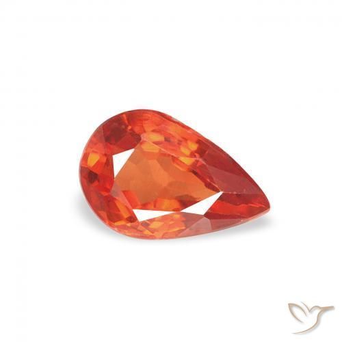 Saphir Orange rougeâtre naturelle En forme de poire, 0.50 ct, VS