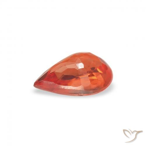 Saphir Orange rougeâtre naturelle En forme de poire, 0.50 ct, VS