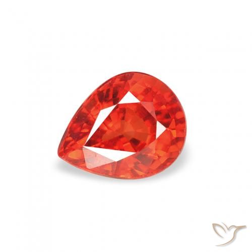 0.48ct Naturel Rouge feu Saphir, En forme de poire, VS