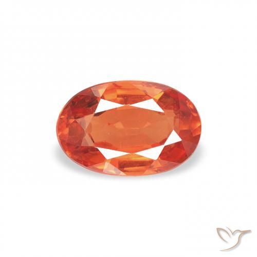 0.71ct Naturel Orange moyen Saphir, ovale, VS