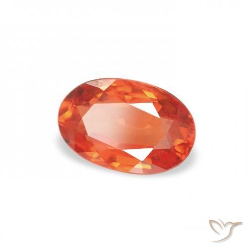 Saphir Orange moyen naturelle ovale, 0.71 ct, VS