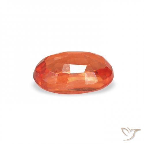 Saphir Orange moyen naturelle ovale, 0.71 ct, VS