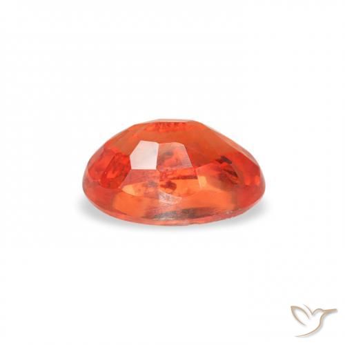 Saphir Orange rougeâtre naturelle ovale, 0.62 ct, VS