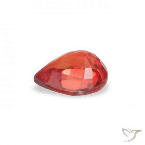 Saphir Rouge intense naturelle En forme de poire, 0.41 ct, VS