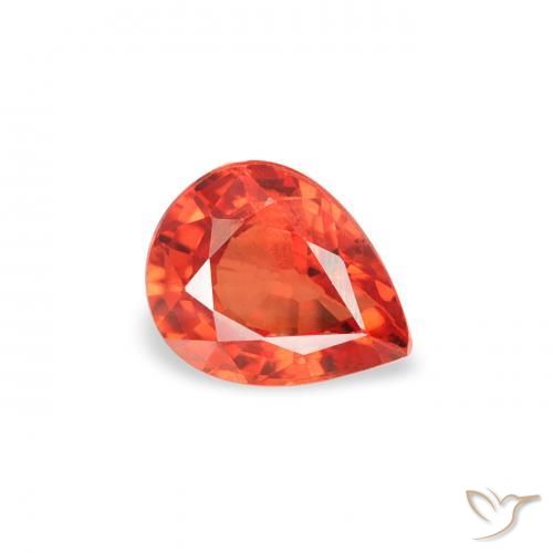Saphir Rouge intense naturelle En forme de poire, 0.46 ct, VS