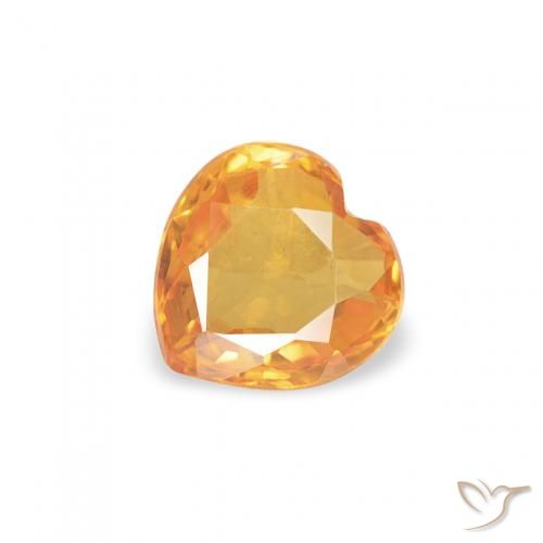 0.38ct Naturel Orange moyen Saphir, Cœur, VVS