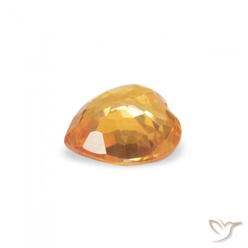 Saphir Orange moyen naturelle Cœur, 0.38 ct, VVS