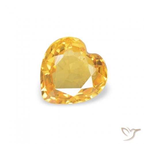 0.41ct Naturel Or moyen Saphir, Cœur, VVS