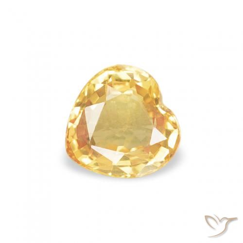 0.43ct Naturel Or Saphir, Cœur, VVS