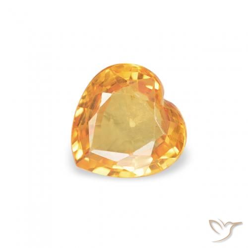 0.39ct Naturel Medium Light-Orange Saphir, Cœur, VVS