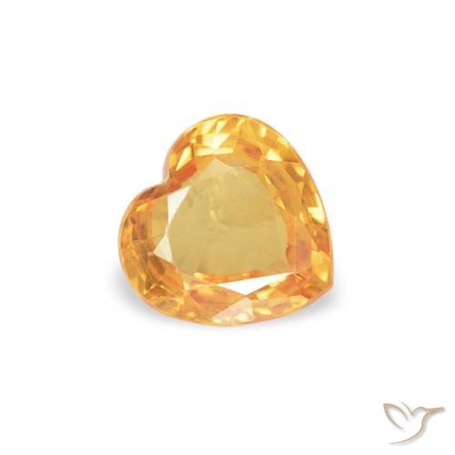 Saphir Medium Light-Orange naturelle Cœur, 0.39 ct, VVS