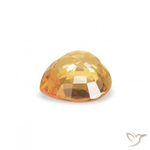 Saphir Medium Light-Orange naturelle Cœur, 0.39 ct, VVS