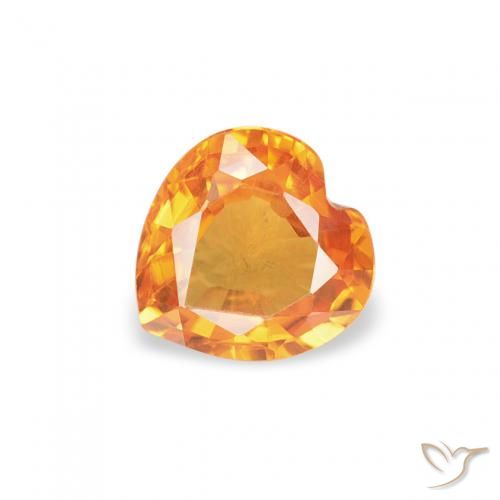 0.41ct Naturel Orange moyen Saphir, Cœur, VVS