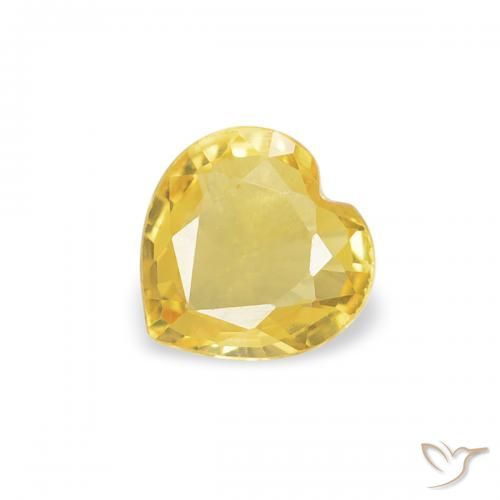 0.30ct Naturel Jaune Toscane Saphir, Cœur, VVS