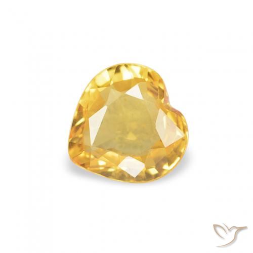 0.35ct Naturel Doré Saphir, Cœur, VVS