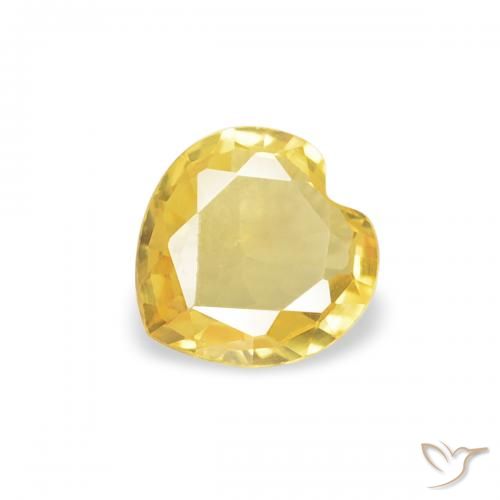 0.31ct Naturel Orange Doré Saphir, Cœur, VVS