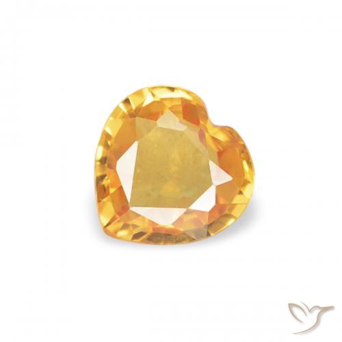 0.31ct Naturel Doré moyen Saphir, Cœur, VVS