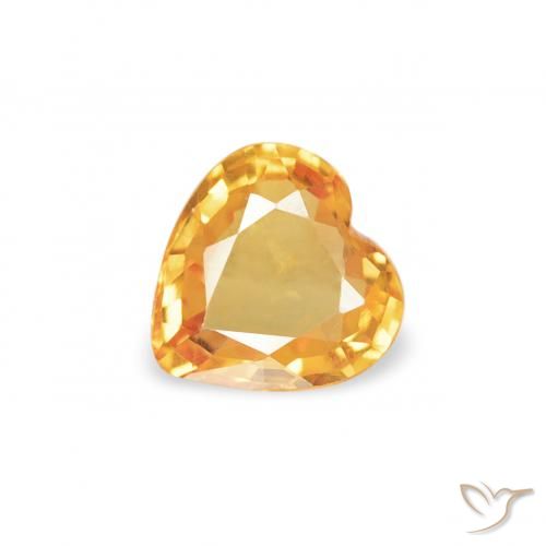 0.31ct Naturel Miel Orange Saphir, Cœur, VVS