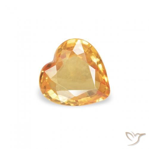 Saphir Miel Orange naturelle Cœur, 0.31 ct, VVS