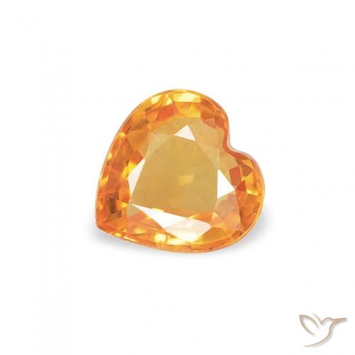 0.40ct Naturel Orange moyen Saphir, Cœur, VVS