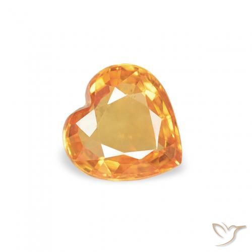 Saphir Orange moyen naturelle Cœur, 0.40 ct, VVS