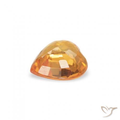 Saphir Orange moyen naturelle Cœur, 0.40 ct, VVS